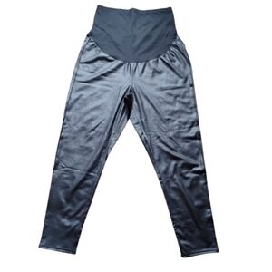 NWT Faux Leather Maternity Leggings XL Black